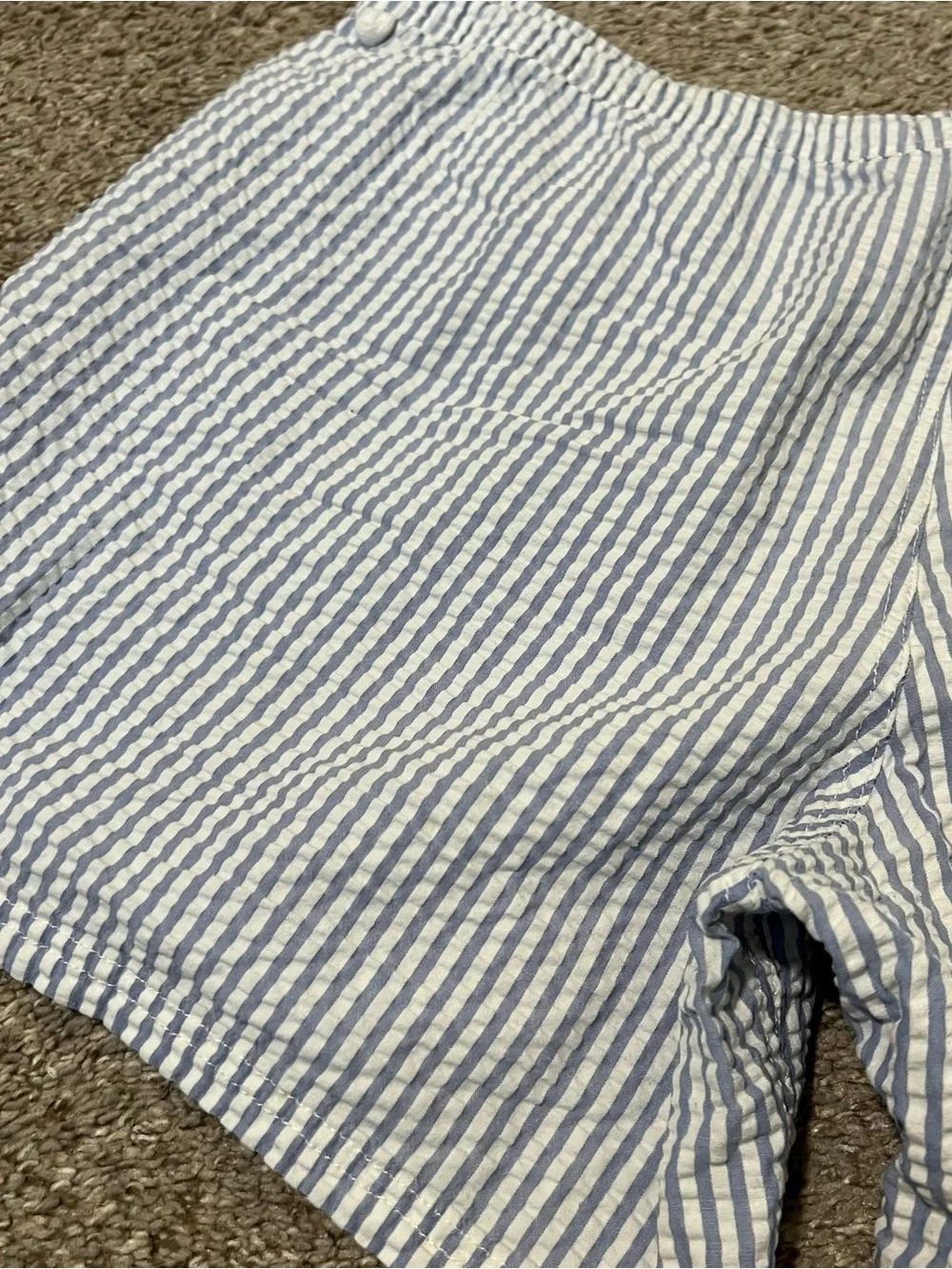 J. Crew Blue and White Seersucker Drawstring Swim Shorts Size XL